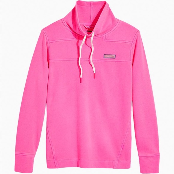 Vineyard Vines Vintage Surfshep Funnel Neck Pullover in Knockout Pink - Picture 2 of 7